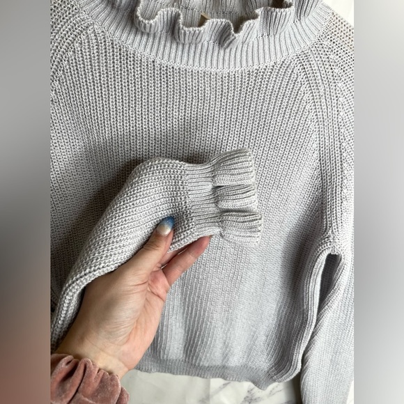 H&m Ruffled Ribbed Cropped Sweater - B47 - Picture 4 of 5